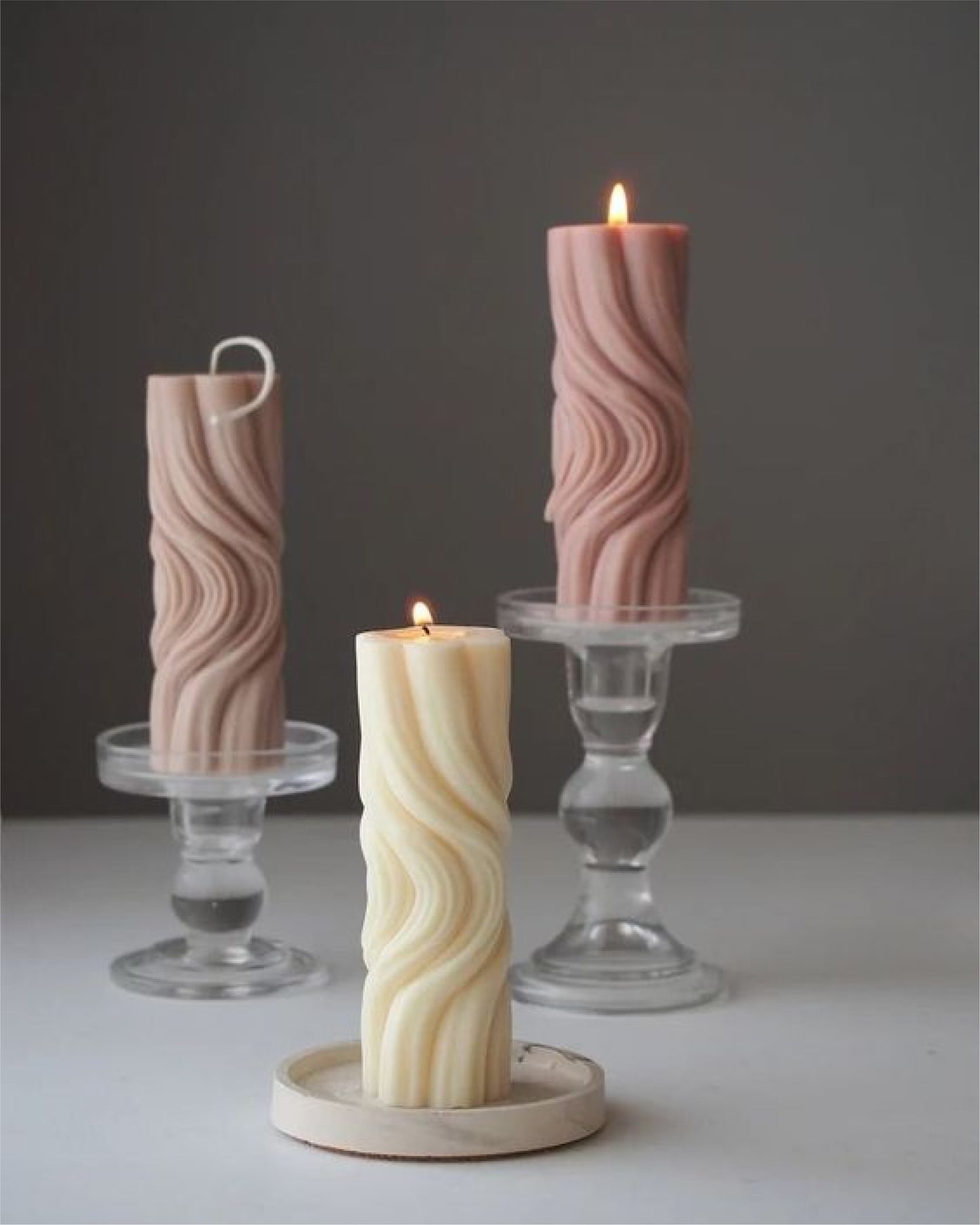 Harmony Pillar - Sculpted Soy Wax Candle (Pack of 2)